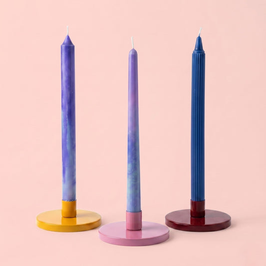 Assorted Stick Candles Set Of 3- Blue