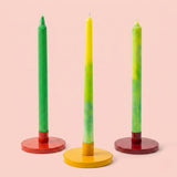 Assorted Stick Candles Set Of 3- Green
